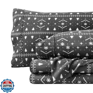 Bare Home Flanell Laken Set Drucke, 100% Baumwolle, samtweich schwer - D - Bild 1 von 5