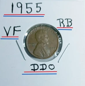 1955 (P) Wheat Penny ERROR DDO VF Condition Red Brown Look See You Judge what it - Picture 1 of 16