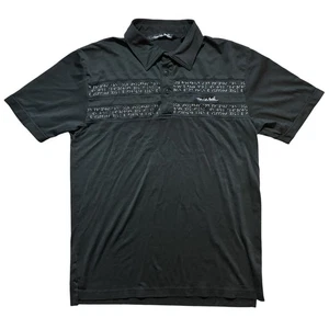Travis Mathew Shirt Mens M Black White Dots Polo Short Sleeve Pima Blend Golf - Picture 1 of 10