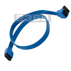 3 Pack Blue 18 Inch Sata 6 Gbps Cable w/Locking Latch (90 Degree to 180 Degree) - Picture 1 of 1