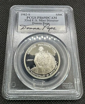 PCGS Graded 1982-S George Washington Silver Half Dollar Signed By Mint Director - Image 1 of 3