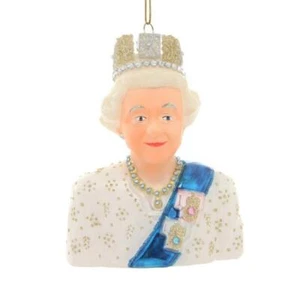 QUEEN ELIZABETH ORNAMENT II 5" Glass Christmas Tree Royalty Platinum Jubilee NEW - Picture 1 of 4
