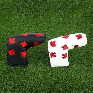 1Pcs Golf Putter Blade Head Cover Golf Iron Head Protection White and Black - Picture 1 of 14