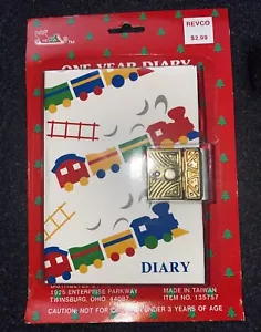 Vtg 80s 90s Diary Lock Keys Choo Choo Train Sealed One Year 3” X 4” Revco Red - Picture 1 of 9