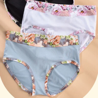 Lote com 3 calcinhas femininas plus size cuecas cintura alta lingerie sexy - Imagem 1 de 4