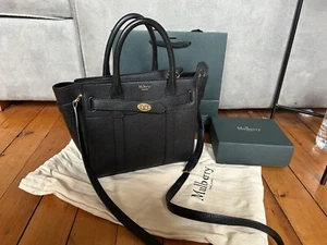 Mulberry bayswater zipped mini black and extra strap - Picture 1 of 15