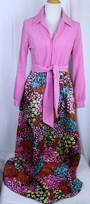 Vestido de Colección Evelyn Pearson Casa Anfitriona Talla S-M Rosa Terciopelo Acolchado Parte Inferior Foto 1 de 4