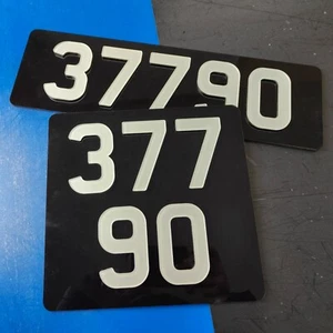 Guernsey Black and Silver 3D 4D Raised Inverted Number Plates White Show Classic - Picture 1 of 2