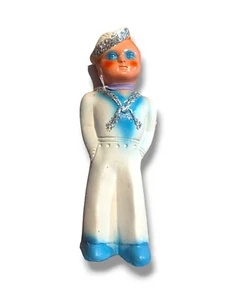 Vintage 1950er Jahre Seemann Mädchen Kreide Statue Karnevalspreis MCM 9,5 Zoll - Bild 1 von 2