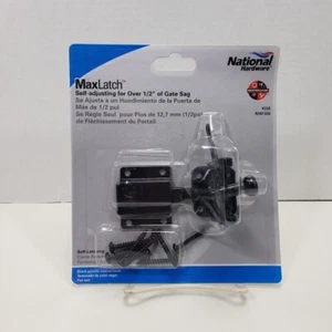 National N342-626 Black Self-Adjusting Gate Door Latch For Over 1/2" Of Gate Sag - Picture 1 of 5