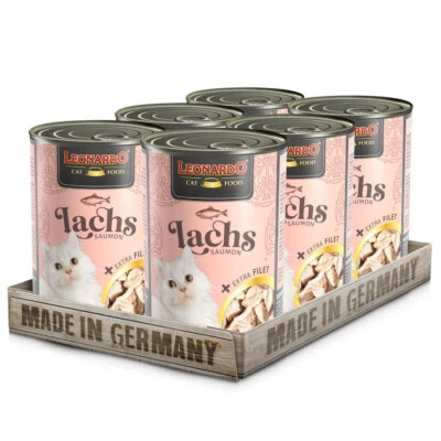 LEONARDO Lachs + extra Filet 6x400g Katzenfutter Nassfutter Futter getreidefrei - Bild 1 von 2