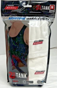 Brand New Genuine Dickies 2-Pack White Tank Tops – Men's Size Medium Classic Fit - Picture 1 of 3