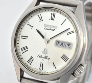 New Battery Seiko Silver Wave 7546-8010 Quartz White Dial Vintage From JAPAN - Picture 1 of 17