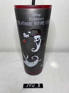 NEU STARBUCKS DISNEY NIGHTMARE BEFORE CHRISTMAS STAHLBECHER MIT STROHHALM - Bild 1 von 10