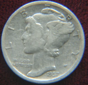 1937 D Mercury Dime - Picture 1 of 2