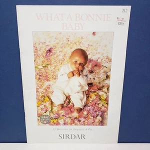 SIRDAR WHAT BONNIE BABY 12 Designs in Snuggly 4 ply Knitting Pattern Sweater 212 - Picture 1 of 9