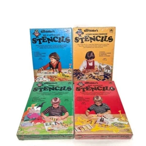4 The Scribbler’s Dinosaurs, Big & Little ABC, Zoo, Storybook Stencils 80's Vtg - Picture 1 of 12