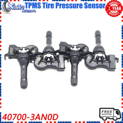 Sensor de presión de neumáticos 40700-3AN0D 4x TPMS para Nissan Versa Note Sentra NV 17-19 Foto 1 de 4