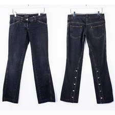 Dolce&Gabbana Women's Jeans Flare Black Back Split Wide Leg Denim - 40 IT / 6 US