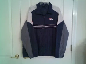 Denver Broncos Mens Windbreaker Jacket navy/gray XLarge Reebok NFL Team Apparel - Picture 1 of 4