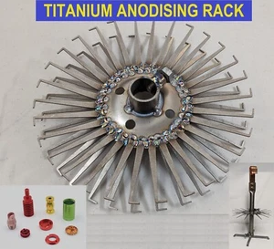 Rastrelliera Alluminio Anodizzante Titanio 8,5" Disco Rack 30 Stazioni 60 Gambe Estremità Piegata - Foto 1 di 9