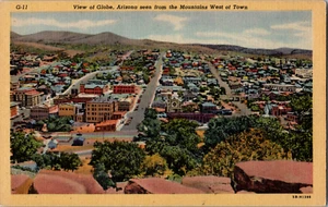 Vintage C. 1930's Globe Arizona Birdseye West View AZ Postcard - Picture 1 of 2