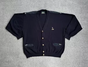 NAVIGARE Herren Vintage Strickjacke Gr. XL 90er WOLLE Golf Pullover 23000 Blau - Bild 1 von 13