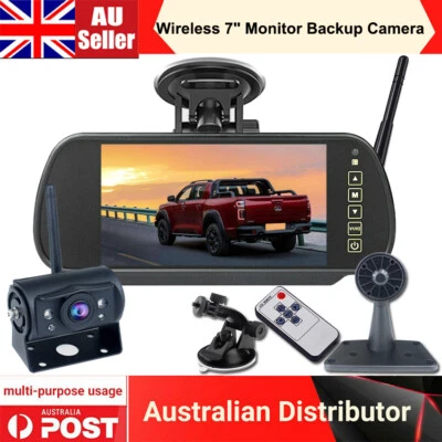 Wireless 7'' DVR Mirror Monitor IPS Reverse Backup Wifi Camera For Bus Car Truck - Image 1 of 4
