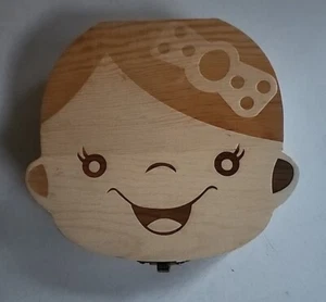 Tooth Box for Baby First Tooth Fairy Keepsake Box Wooden Teeth Girls Tooth Saver - Picture 1 of 4
