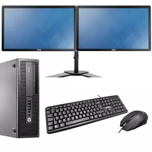 Dual Screen Monitor Desktop PC Bundle i5 2 x 22" SSD HDD Windows 10 WIFI Fast - Picture 1 of 4