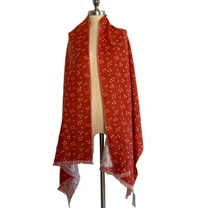 NWT Nordstrom Madewell Scarf Burnt Orange White Polkadot Rectangular Reversible - Picture 1 of 10