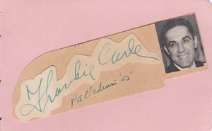 Frankie Carle - Pianist and Bandleader - 1945 VINTAGE SIGNED AUTOGRAPH BOOK PAGE - Picture 1 of 2