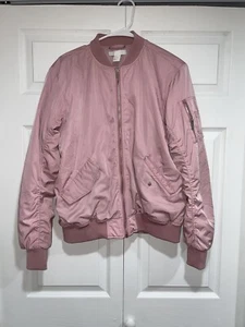 H&M Women’s Pink Bomber Jacket Size 6 - Picture 1 of 3