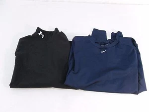 Youth Small Dark Blue Nike and  Black Under Armour Compression Shirts 6098 - Picture 1 of 12