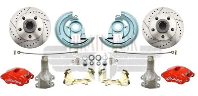 Kit de rueda de freno de disco Camaro Wilwood de 2" Drop Chevelle, GTO, Skylark, 1967-69, rojo Foto 1 de 4