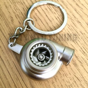 Chrome Metal TURBO Charger Keychain Keyring, NO PLASTIC! Spinning Compressor! - Picture 1 of 1