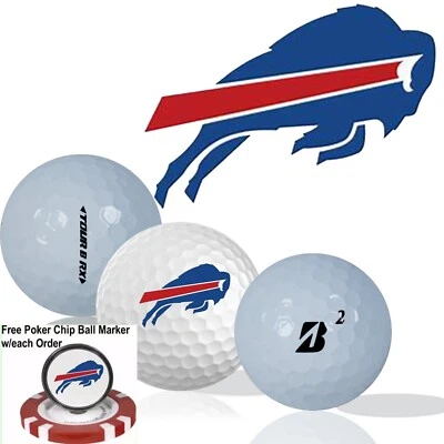 NFL Buffalo Bills • Мячи для гольфа упаковка 12 шт. • Bridgestone Tour B RX • Отремонтированные - Изображение 1 из 3