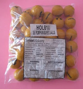 36 Pumpkin Superballs - Favors - Bouncing Balls - Picture 1 of 4