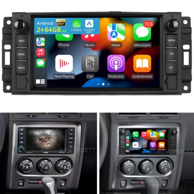 7" CarPlay For 2008-2014 Dodge Challenger Android 15 Car Stereo GPS Radio 2+64GB - Image 1 of 4