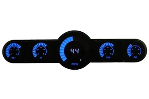 Universal 5.5 Gauge Analog Dash Panel Bargraph Blue LED Gauges Lifetime Warranty - Picture 1 of 7