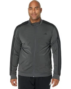 Essentials 3-Stripes Tricot Track Jacket 2XL/4XLT, Dark Grey/Solid Grey/Black - Picture 1 of 3