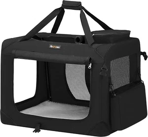 FABRIC PET CARRIER BAG PORTABLE CAT TRAVEL CASE CAGE DOG CARRY BAG CRATE LARGE - Picture 1 of 7