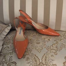orange slingback heels