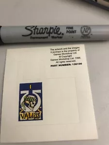 Warhammer 40K Classic Ultramarines Valius Banner Flag Sticker 1996 OOP B - Picture 1 of 1