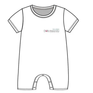 Macrobaby Doll's Maternity - White Short Sleeve Baby Romper - Picture 1 of 1