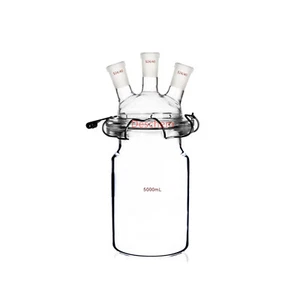 24/40 Glas Zylinderreaktor 3 Hals Flachboden Labor Reaktionskessel 3 Hälse - Bild 1 von 21