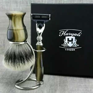 Set rasoi da barba da uomo con spazzola Silvertip lussuoso kit regalo rifinito lucido - Foto 1 di 4