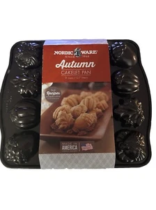 Nordic Ware Autumn Cake Baking Pan Turkey Pumpkin Leaves Fall Harvest NEW - Picture 1 of 2