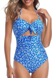 Tempt Me Women Sexy Cutout One Piece Swimsuits Tummy Control High Waisted Halter - Picture 1 of 12