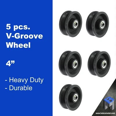 4" Cast Iron V Groove Wheel | 5 Pieces - Image 1 of 2